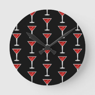 Horloge Ronde Manhattan Cocktail Bartender Alcool Amateurs de bo