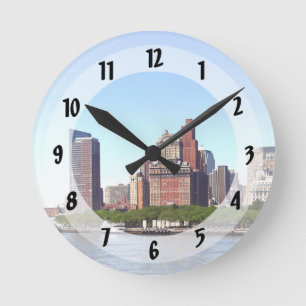 Horloge Ronde Manhattan NY - Manhattan Skyline un jour clair