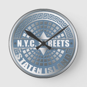 Horloge Ronde Manhole Staten Island Blue