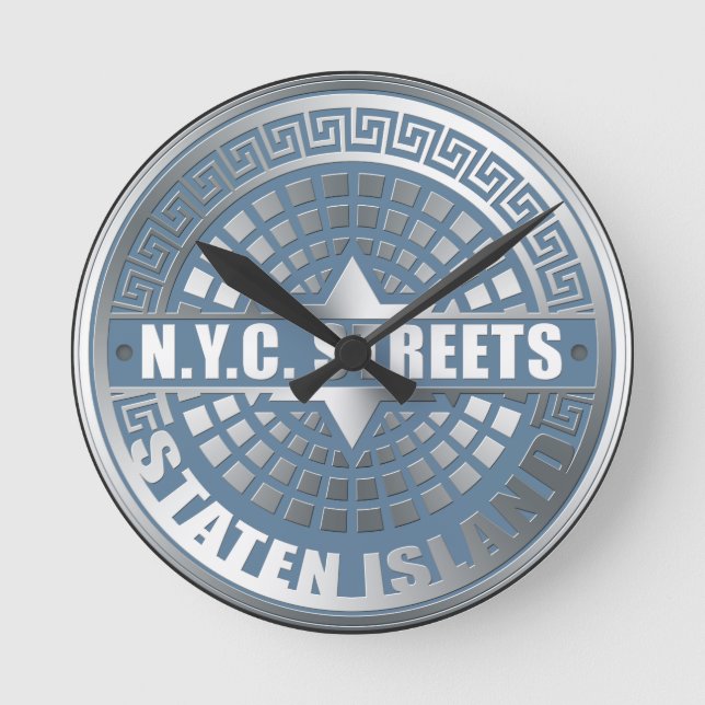 Horloge Ronde Manhole Staten Island Blue (Recto)
