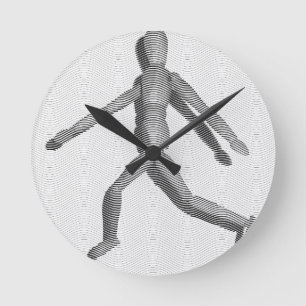 Horloge Ronde Mannequin humain en bois