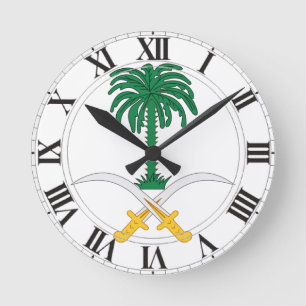 Horloge Ronde Manteau de l'Arabie Saoudite des bras