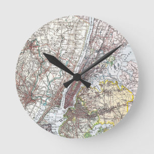 Horloge Ronde Map : New York Area, 1906