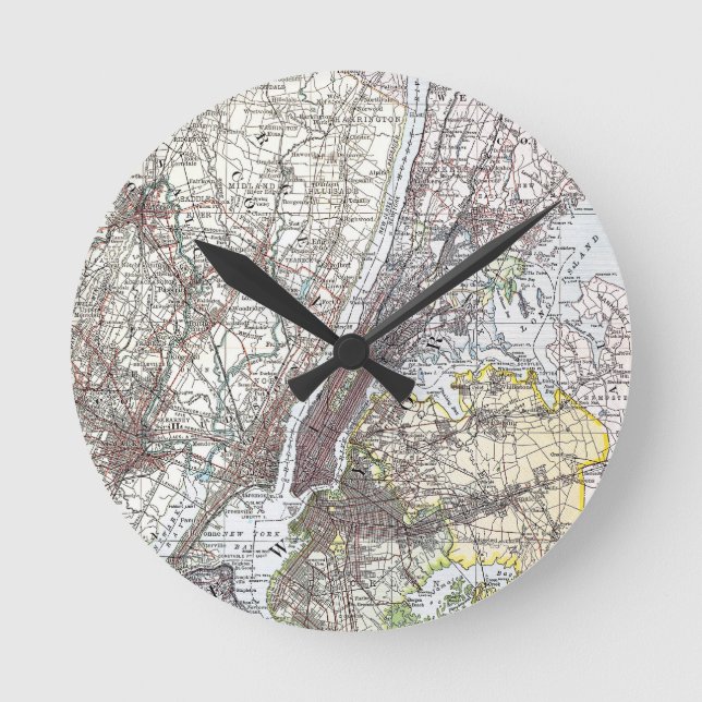 Horloge Ronde Map : New York Area, 1906 (Recto)