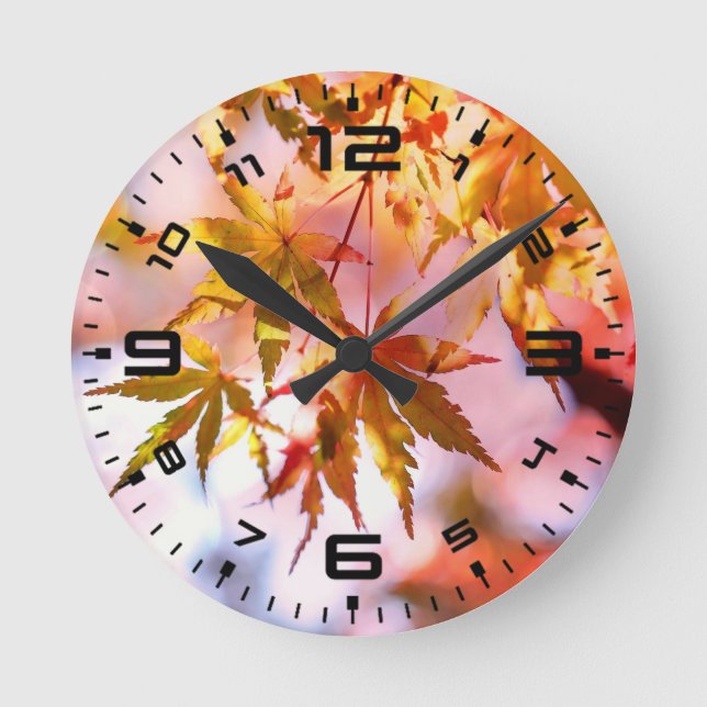 Horloge Ronde Maple Feuille Landscape Design-21355 (Recto)