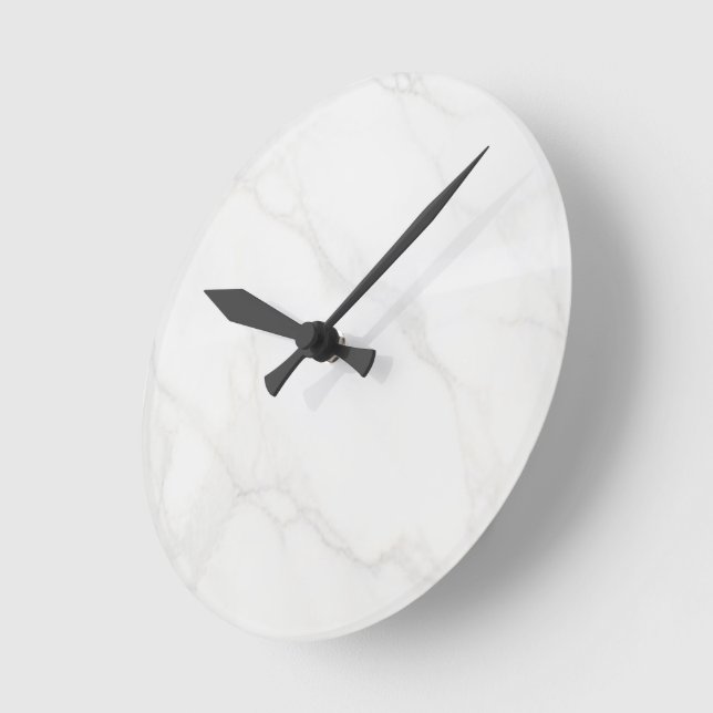 Horloge Ronde Marbre Blanc (Angle)