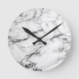 Horloge Ronde Marbre blanc gris
