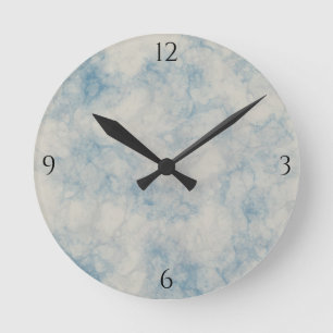 Horloge Ronde Marbre gris avec bleu