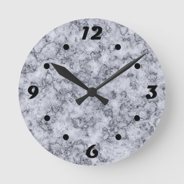 Horloge Ronde Marbre gris bleu (Recto)