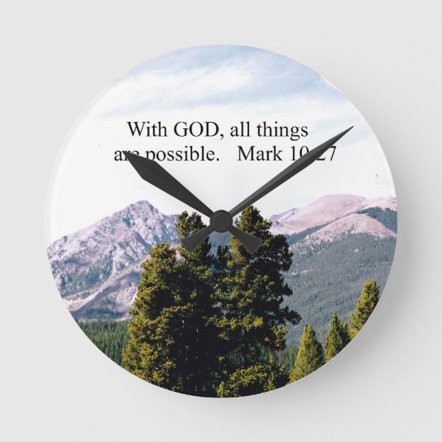 Horloge Ronde Marc 10:27 Avec Dieu, tout est possible. (Recto)