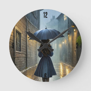 Horloge Ronde Marcher sous la pluie