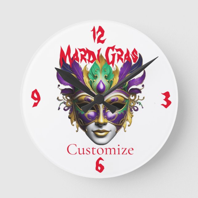Horloge Ronde Mardi Gras Masque Thunder_Cove (Recto)
