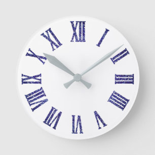 Horloge Ronde Marine minimale d'indigo d'Ombre de parties