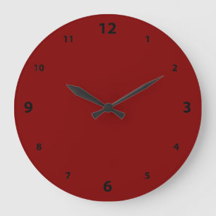 Horloge ronde Maroon avec nombre