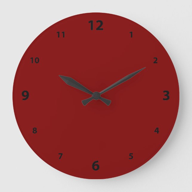 Horloge ronde Maroon avec nombre (Recto)