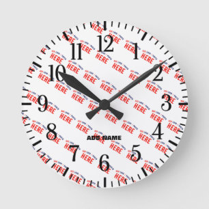 HORLOGE RONDE MARQUE BLANCHE VÉRIFIÉE PERSONNALISABLE MODERNE ÉL