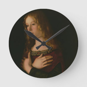 Horloge Ronde Mary Magdalene, détail de la Vierge et de l'enfant