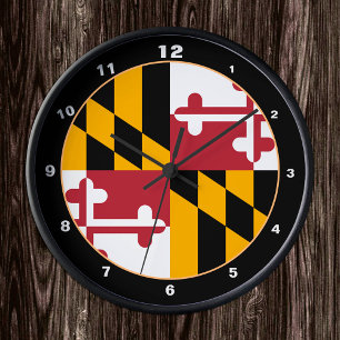 Horloge Ronde Maryland Flag & Maryland fashion /design États-Uni