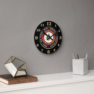 HORLOGE RONDE MASONS LIBRES DES FORCES ARMÉES