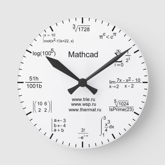 Horloge Ronde Math Clock (Recto)