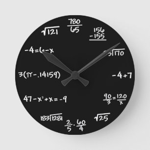 Horloge Ronde Mathematics Chalkboard Clock