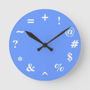 Horloge Ronde Mauvaise Heure - bleu