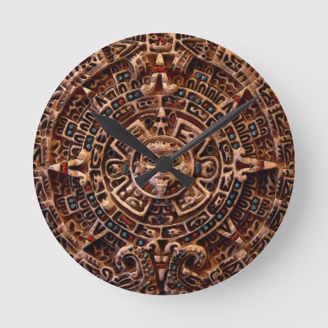 Horloge Ronde Mayan Sun Calendar Aztec Mexican History Clock (Recto)