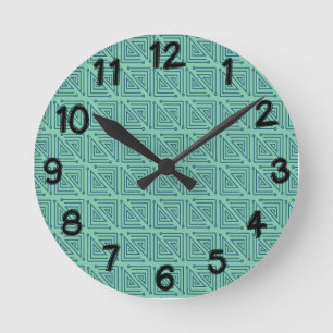 Horloge Ronde Mazages Turquoises Art déco