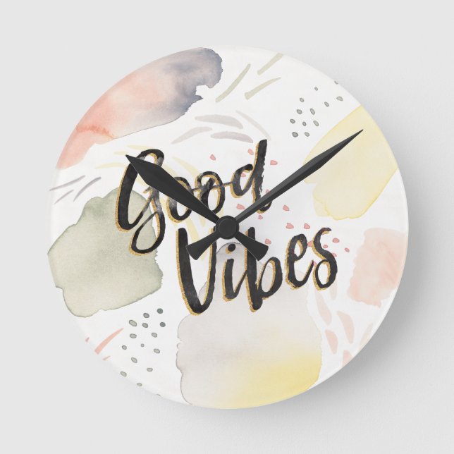 Horloge Ronde Meadow Breeze III | GOOD VIBES (Recto)