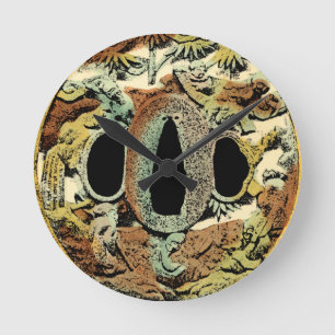 Horloge Ronde Médaillon asiatique doré par Vision Studio