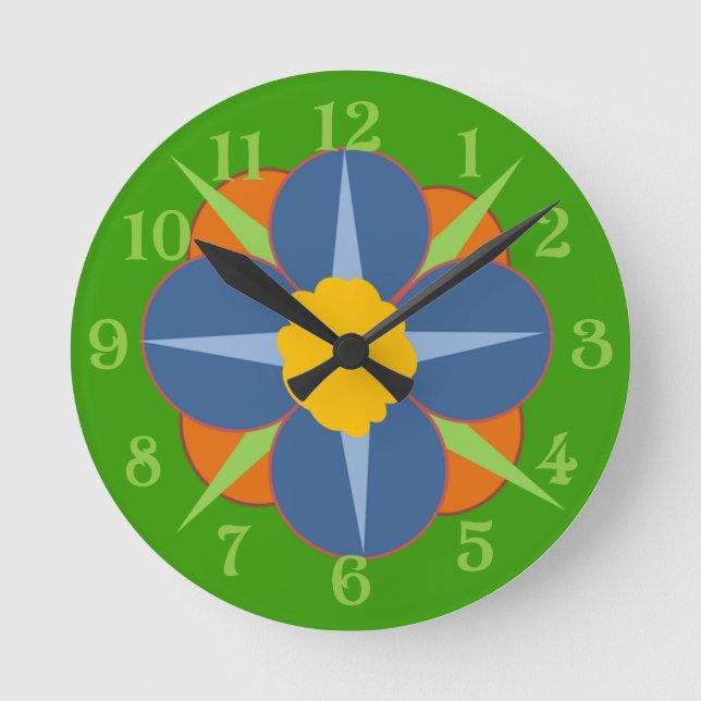 Horloge Ronde Médaillon floral (Recto)