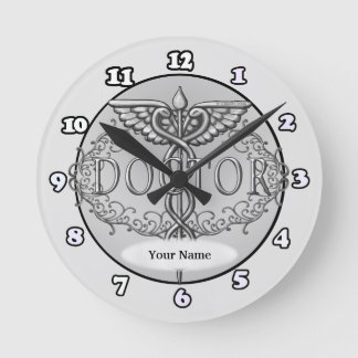 Horloge Ronde Médecin argenté