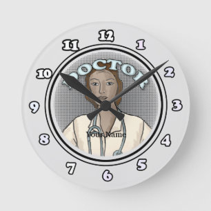 Horloge Ronde Médecine féminine noire