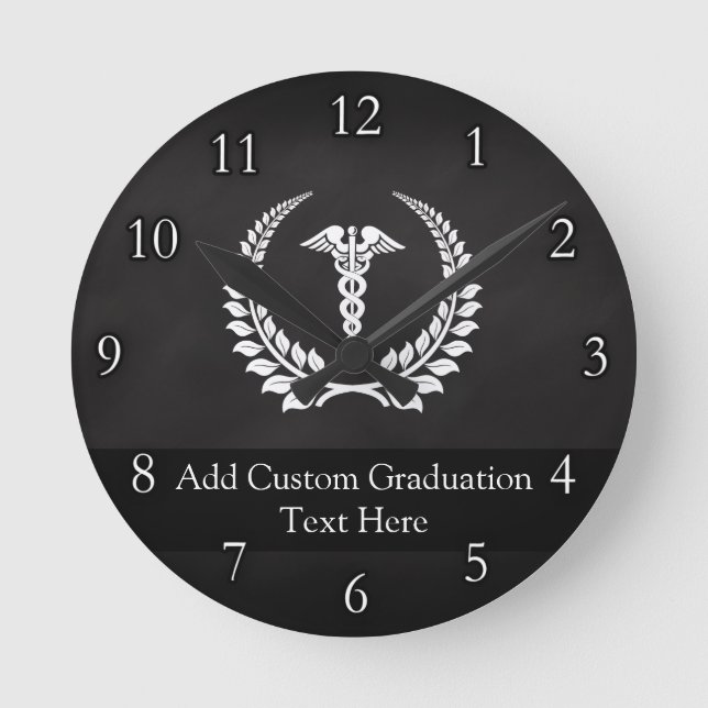 Horloge Ronde Medical Caduceus Laurel (Recto)