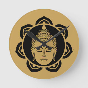 Horloge Ronde Méditation de la tête de bouddha