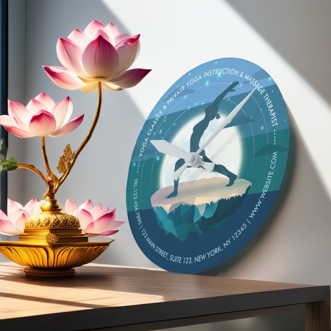 Horloge Ronde Méditation de l'instructeur de yoga Pose Moon Flyi (Créateur téléchargé)