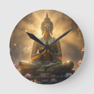 HORLOGE RONDE MÉDITATION - YOGA - CARPE DIEM