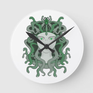 Horloge Ronde Medusa Gorgo Snake Gorgin Monster Mythologie grecq