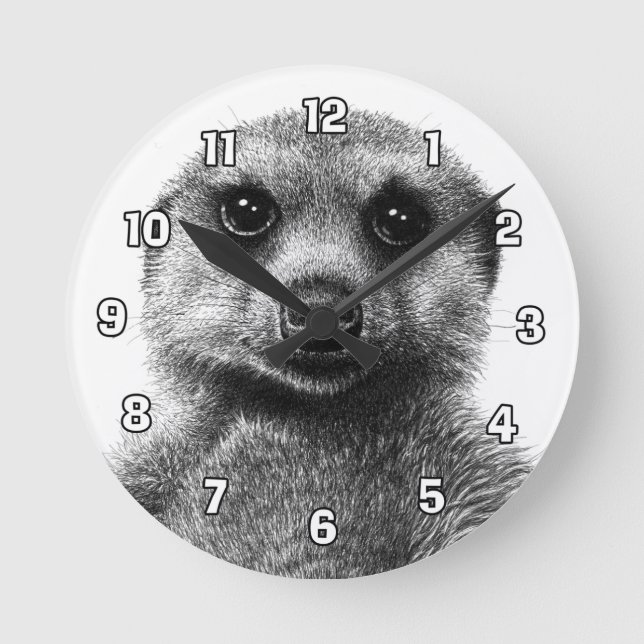 Horloge Ronde Meerkat Wall (Recto)