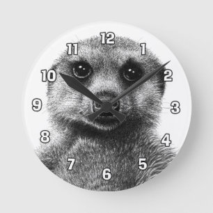 Horloge Ronde Meerkat Wall