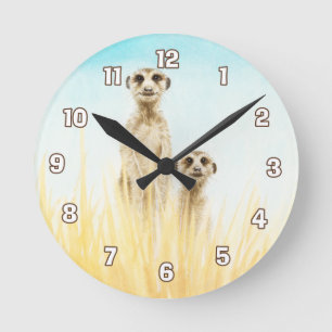 Horloge Ronde Meerkat Wall