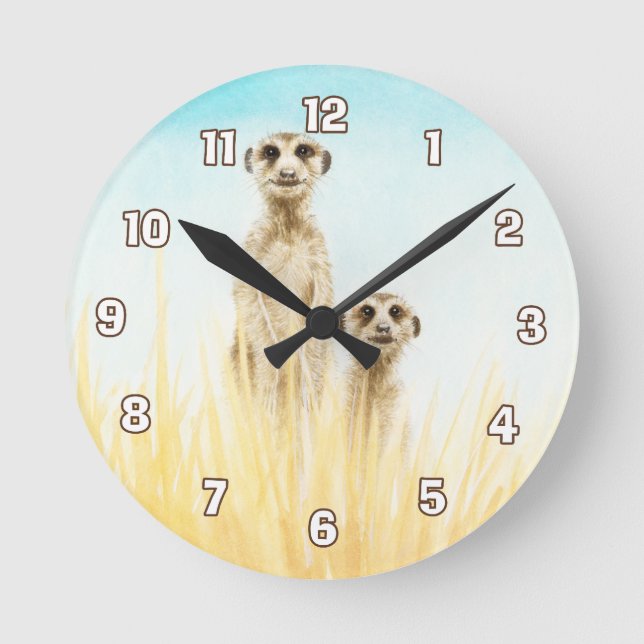 Horloge Ronde Meerkat Wall (Recto)