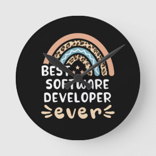 Horloge Ronde Meilleur développeur de logiciels jamais Leopard R