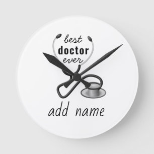 Horloge Ronde Meilleur Médecin Personnalisé Merci Médecin