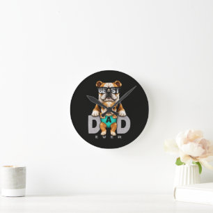 Horloge Ronde Meilleur papa bouledogue de tous les temps – Fête