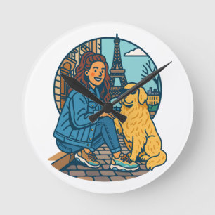 Horloge Ronde Meilleure maman de chien à Paris