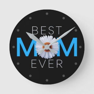 Horloge Ronde Meilleure maman jamais avec l'impression d'image d