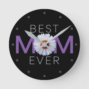 Horloge Ronde Meilleure maman jamais avec l'impression d'image m