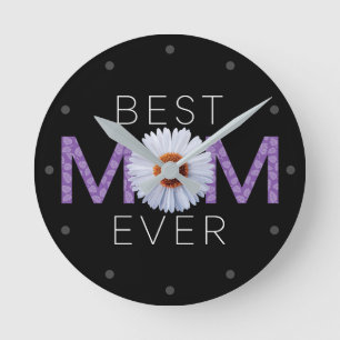 Horloge Ronde Meilleure maman jamais avec l'impression d'image m