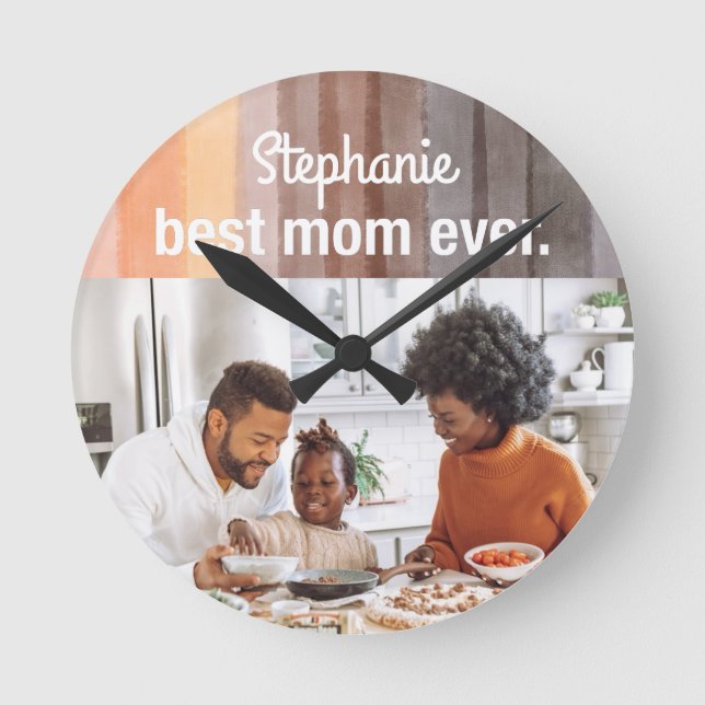 Horloge Ronde Meilleure maman Toujours personnalisée photo keeps (Recto)
